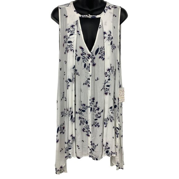 Free People Women Dress Size Large L Swing Tunic Floral Sleeveless Layer NWT New - Picture 1 of 8